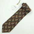 Stunning Ermenegildo Zegna Mens Necktie Gorgeous Maroon Blue Yellow Brush Paisley Silk For Discount