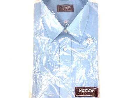 Vintage NoFade Men s Blue Short Sleeve Button-Up Shirt - Size 16 Cheap