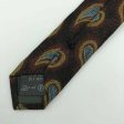 Stunning Ermenegildo Zegna Mens Necktie Gorgeous Maroon Blue Yellow Brush Paisley Silk For Discount