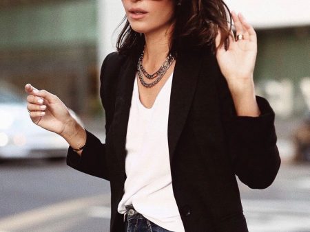 White Tee & Blazer on Sale