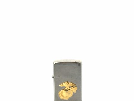 United States Marine Corps Zippo Lighter Emblem Brushed Chrome Windproof Online Sale