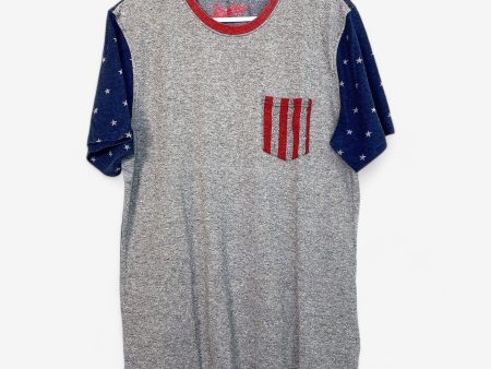 Brooklyn Cloth Men s Heather Gray & Navy Blue Stars & Stripes T-Shirt - Size XL - Pre-Owned Hot on Sale